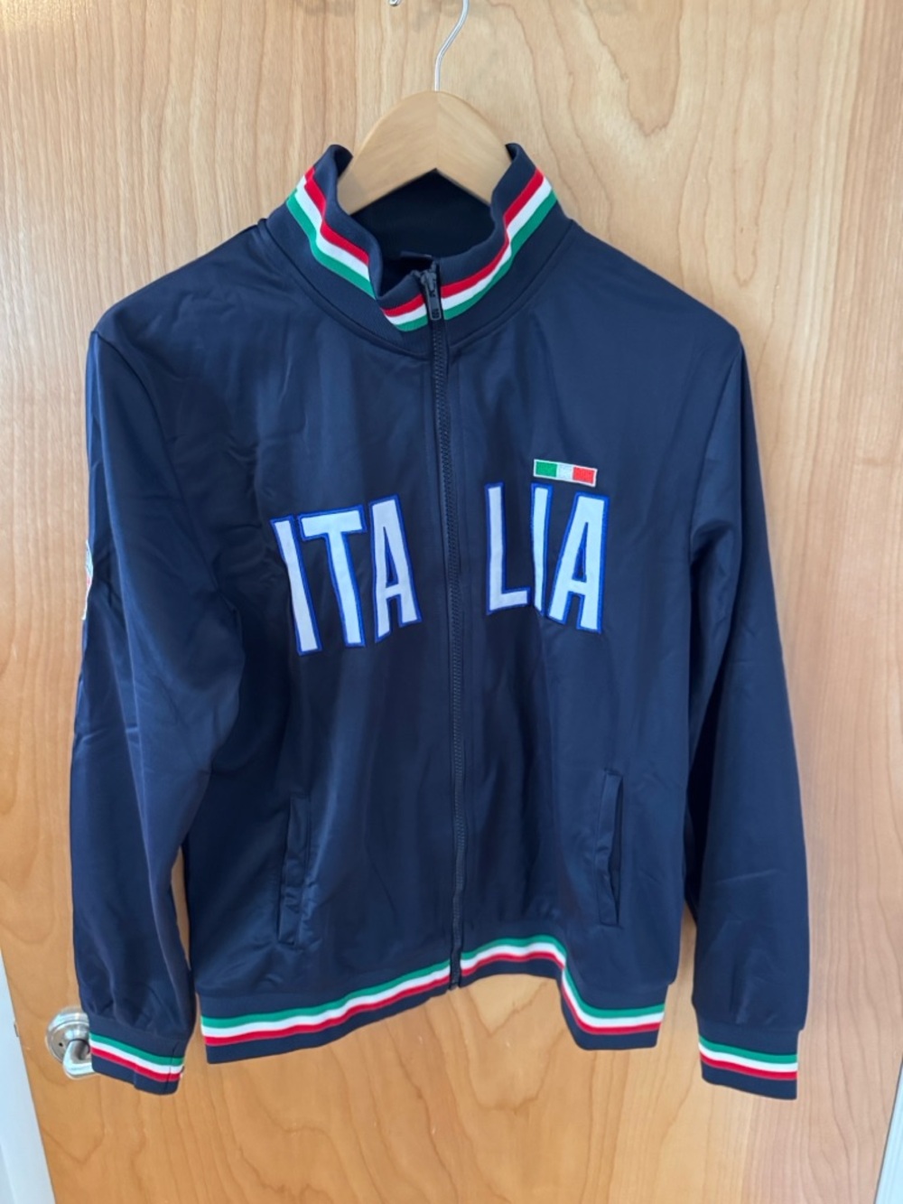Star Venezia -Blue 'ITALIA'  Soccer Track Jacket with Italian Flag Trim - M
